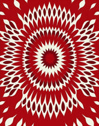 Crimson radial starburst abstract Rug