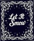 Ornate White Flourish Navy Snowflakes Rug