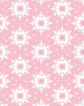 Pink White Snowflake Repeat Rug