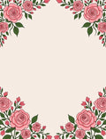 Pink Rose Garden Border Rug