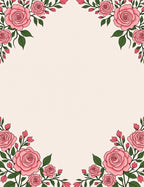 Pink Rose Garden Border Rug