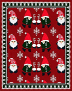 Christmas Gnome Red Snowflake Festive Rug