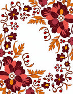 Crimson Floral Branches and BerriesRug Rug