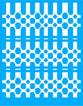 Bold Blue Octagon Geometric Grid Rug