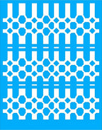 Bold Blue Octagon Geometric Grid Rug