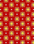 Red Yellow Starburst Medallion Rug