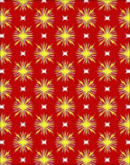 Red Yellow Starburst Medallion Rug