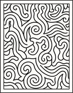 Black Swirl Abstract Flow Rug