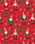 Festive Christmas Gnomes Candy Cane Holly Rug