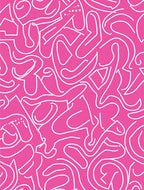 Vibrant Pink Dynamic Line Art Rug