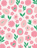 Sweet Pink Floral Heart Medley Rug