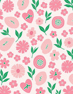 Sweet Pink Floral Heart Medley Rug