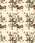 Woodland Village Red Berry Scene Rug