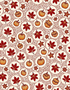 Autumn Maple Leaf Pumpkin Swirl Circles Rug
