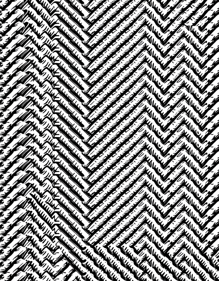 Black White Chevron Geometric Weave Rug