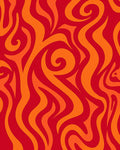 Red Orange Swirl Fire Abstract Rug