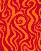 Red Orange Swirl Fire Abstract Rug