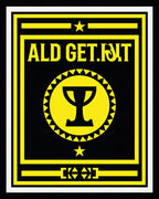 Bold Yellow Trophy Emblem Rug