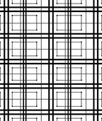 Bold Black White Grid Squares Rug