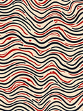 Crimson Black Wavy Stripe Rug