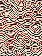 Crimson Black Wavy Stripe Rug