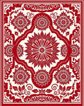 Crimson Petal Symmetry Central Bloom Rug