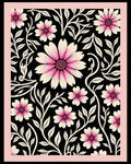 Delicate Pink Floral Vines Rug