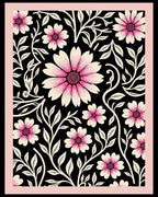 Delicate Pink Floral Vines Rug