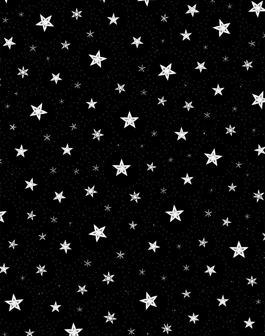 Cosmic White Stars Throughout Black Rug