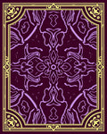 Dark Plum Lavender Ornate Scroll Rug