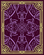 Dark Plum Lavender Ornate Scroll Rug