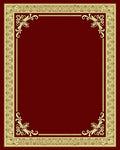 Ornate Golden Filigree Border Rug