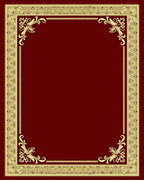 Ornate Golden Filigree Border Rug