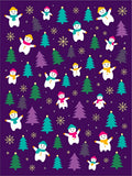 Playful Snowmen Forest Winter Scene Rug