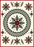 Crimson Green Starburst Mandala Rug