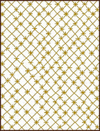 Golden Starburst Lattice Grid Rug