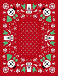 Whimsical Red Panda Snowflakes Holiday Rug