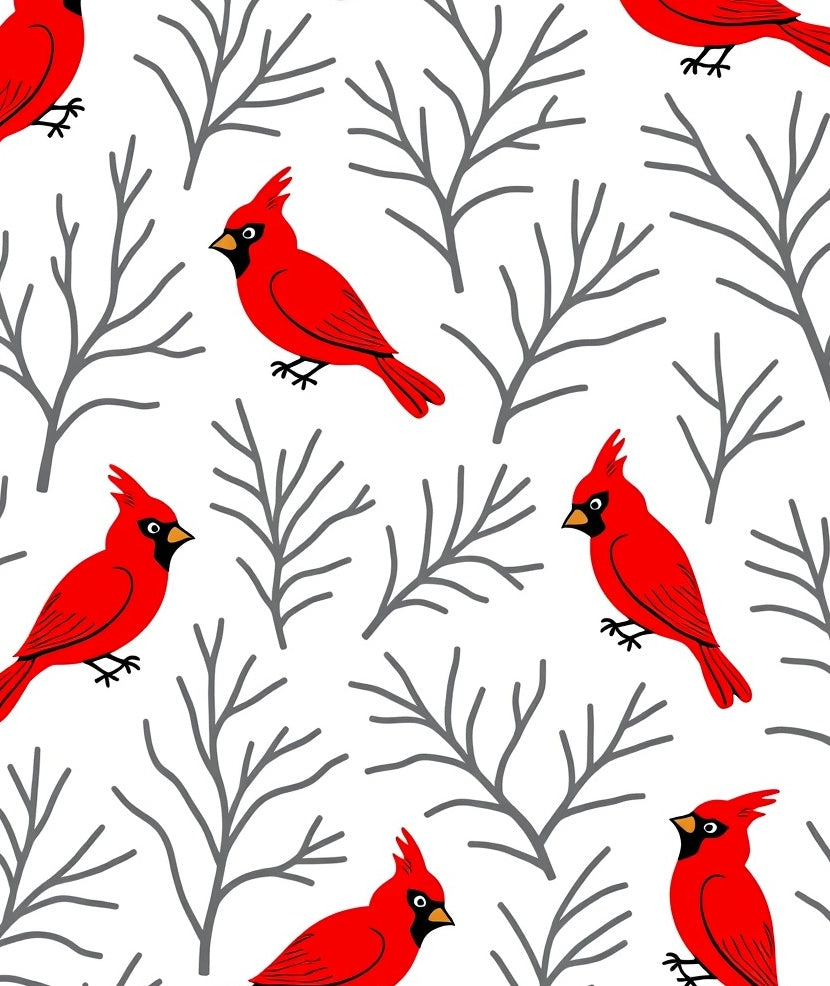 Charming Red Cardinal Winter Branch Rug