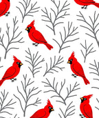 Charming Red Cardinal Winter Branch Rug
