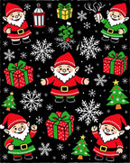 Festive Gnomes Snowflakes And Gifts Rug