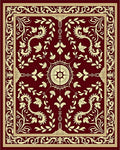 Regal Burgundy Gold Floral Medallion Rug