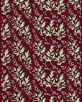 Burgundy Pale Green Leafy Vine Rug