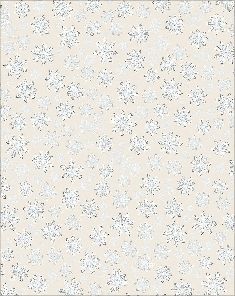Light Cream Snowflake Scatter Print Rug