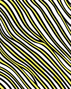 Bold Yellow Black White Wavy Stripes Rug