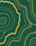 Deep Green Golden Agate Curves Rug