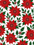 Red Poinsettia Holly Berry Garland Rug
