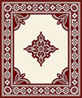 Ornate Crimson Floral Border Cream Rug