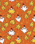 Orange Ghostly Autumn Leaves Rug