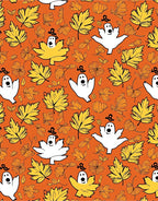 Orange Ghostly Autumn Leaves Rug