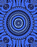 Deep Blue Intricate Mandala Floral Rug
